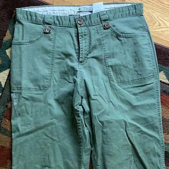 🌲 Vintage Columbia SAGE GREEN DISTRESSED Naturally Twill  SZ 14 - Picture 7 of 16
